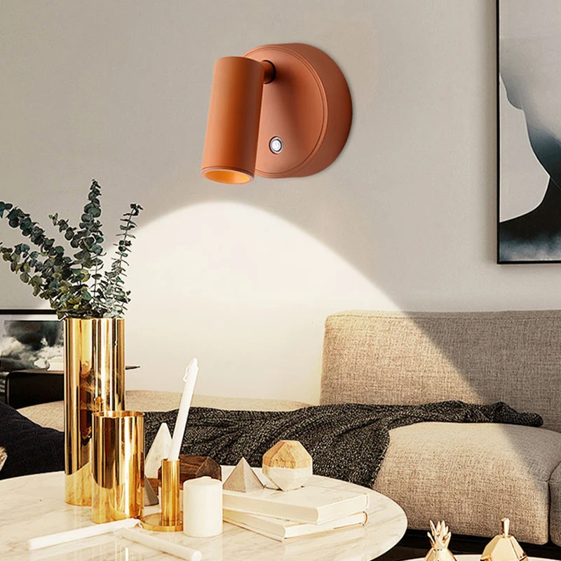 

LED Light Magnetic USB Rechargeable Wall Light Spotlight Wireless No Wiring No Punch Reading Light Bedroom Bedside Light