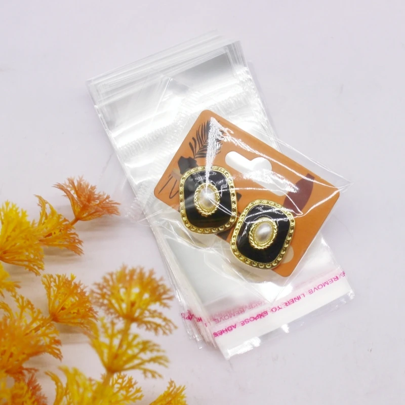 100 pcs 5.5x3.5cm new luxury brand jewelry pearl powder paper display earring cards, earring packaging label cards