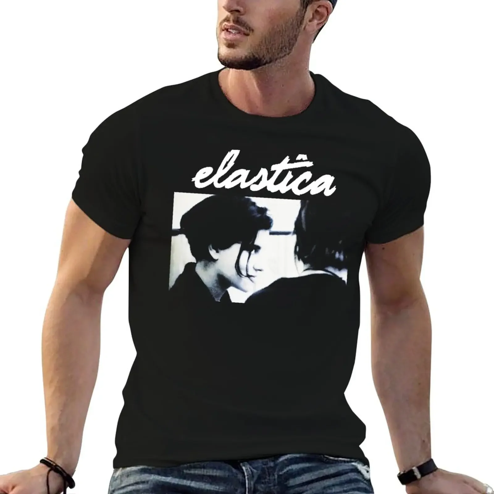 Elastica, The Menace, Waking Up, Vaseline, Connection, Britpop, Vintage T-Shirt blacks Men's clothing