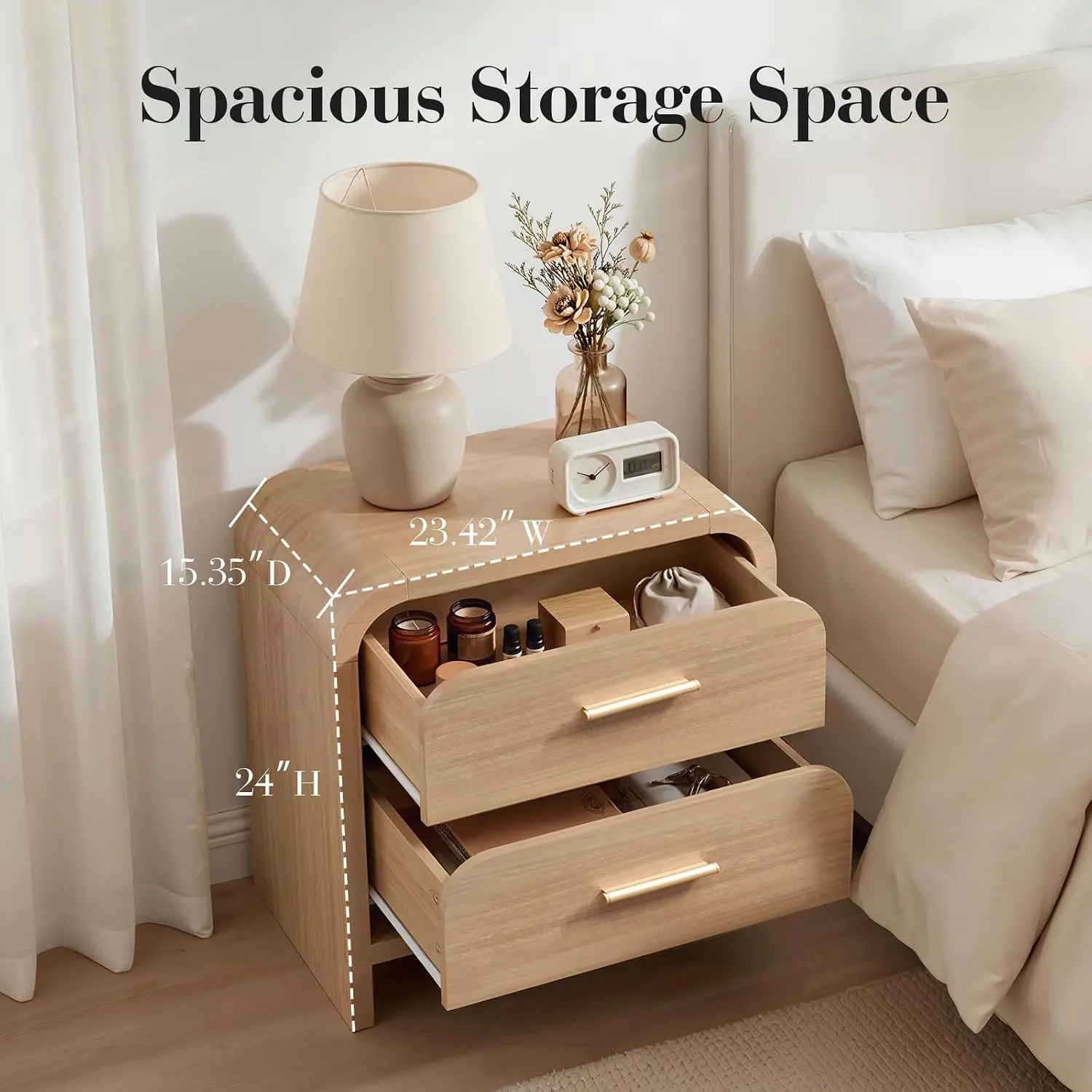 Night Stand Set of 2, 2-Drawer, Customized