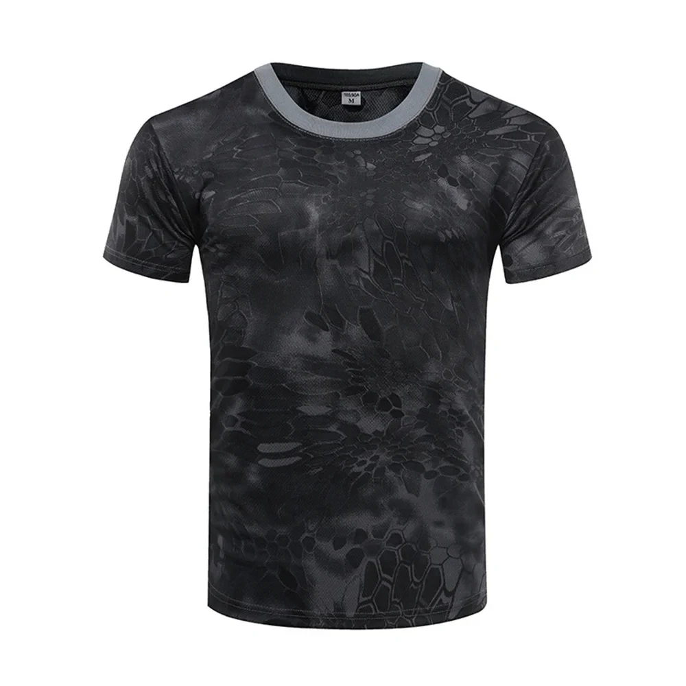 Herren Taktisches Camouflage 3D-Druck T-Shirt, Übergroßes Rundhals-Kurzarm-Shirt für Freizeit und Outdoor-Sport, Unisex für Männer & Frauen – Detail 10