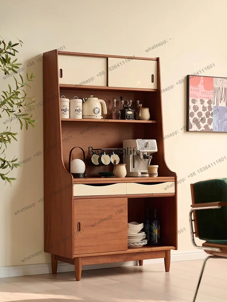 jj5 -Middle-ancient style solid wood dining side cabinet, locker, restaurant multi-functional storage cabinet, storage tea cabin