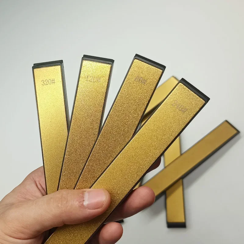 3pcs 160*20mm Electroplated Gold-plated Titanium Diamond Sharpening Stone Fixed Angle Sharpener Accessories Whetstone Sets Hot