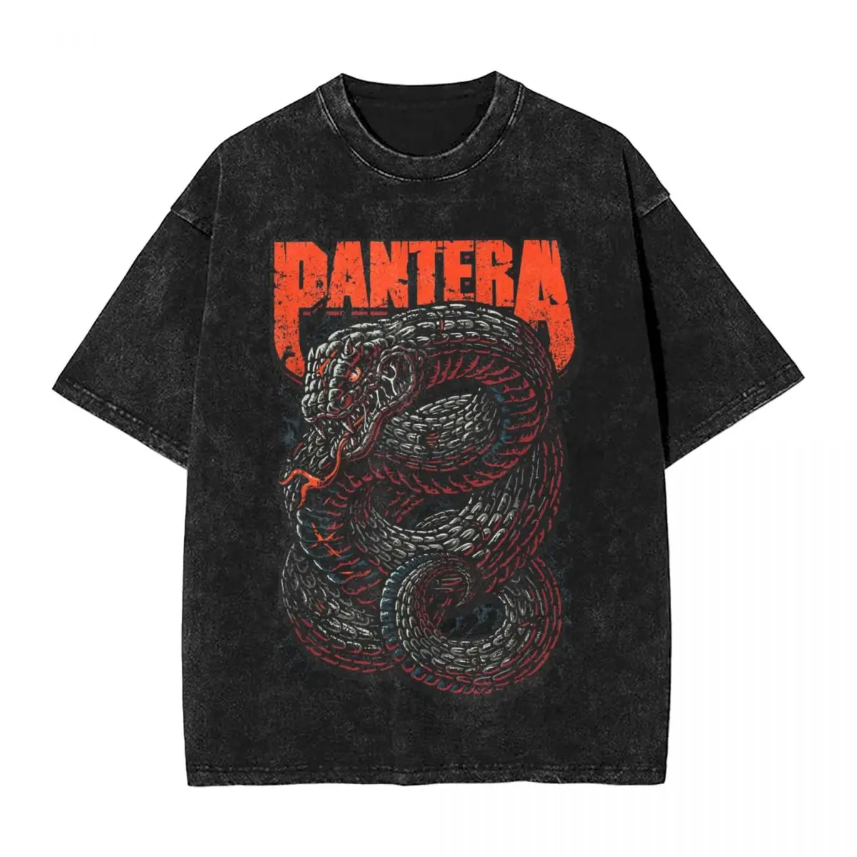 Venomous Black Metal Rock Washed T Shirts Streetwear Hip Hop Novelty T-Shirt Pantera Tees for Men Women Cotton Oversize Graphic