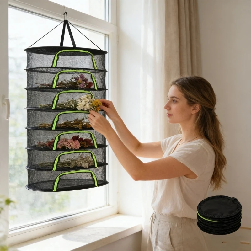  Reliable 23 Inch Hanging Drying Stand With 6 Sections And Storage Bag