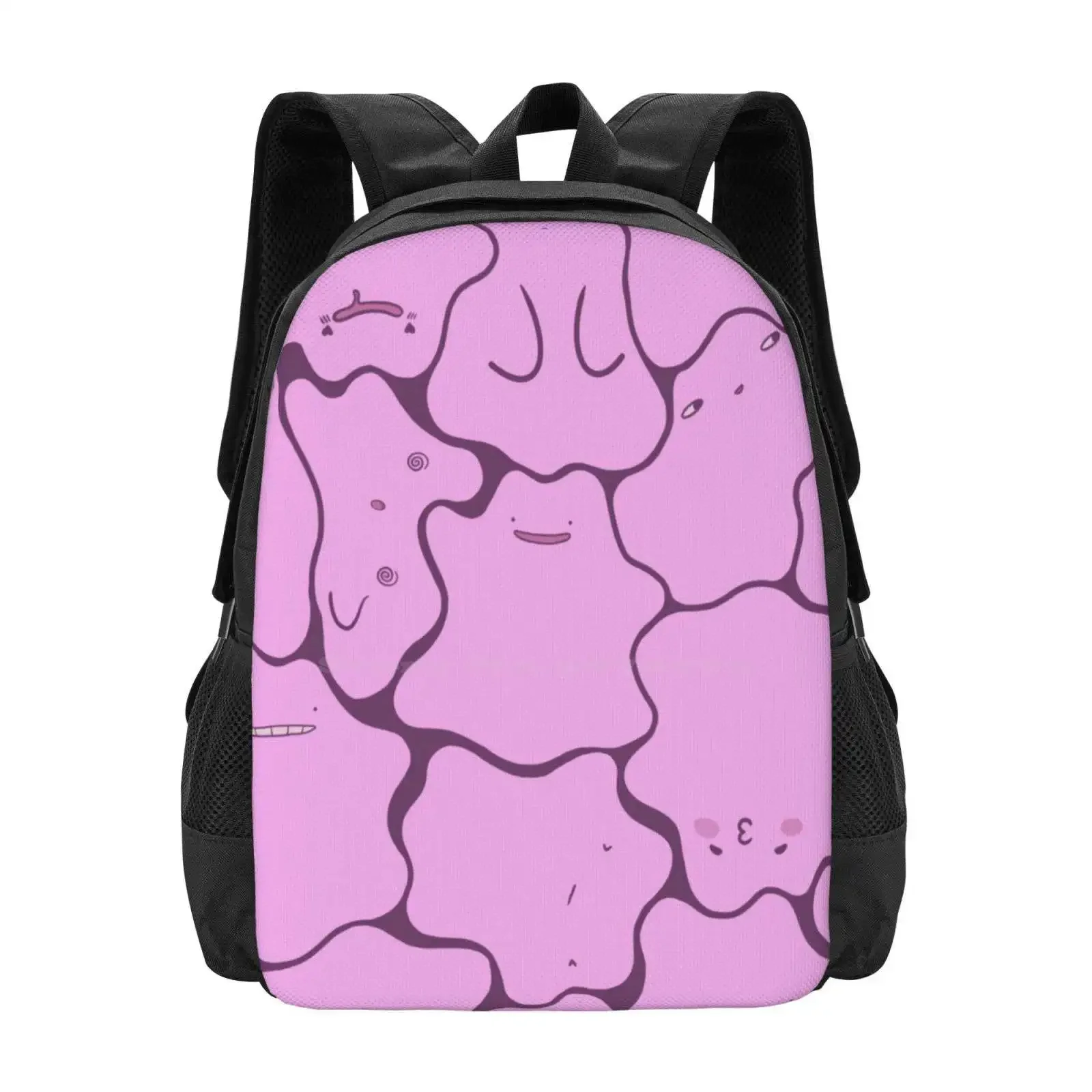 Ditto Pattern (No Shiny) Hot Sale Schoolbag Backpack Fashion Bags Ditto Pattern Continuous Blob Faces Silly