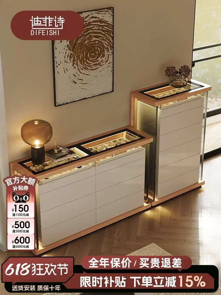 Light luxury floor-to-ceiling eight-bucket cabinet cloakroom storage jewelry cabinet