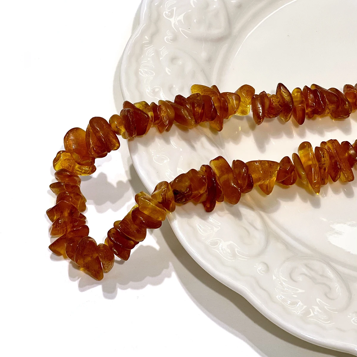 Natural Amber “Hua Po” Free-Form Chipped Stone Bead3x14mm for Women Gift Jewelry Make Supplies DIY Necklace Earrings Accessories - view 3
