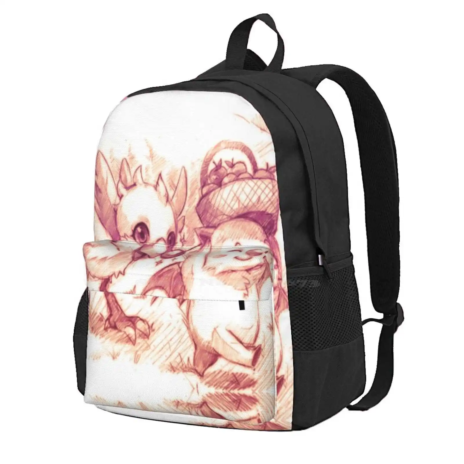 Chocobo & Moguri Hot Sale Schoolbag Backpack Fashion Bags Chocobo Moguri Friends Happy Bird Bear Kawaii Funny Comic Manga Anime