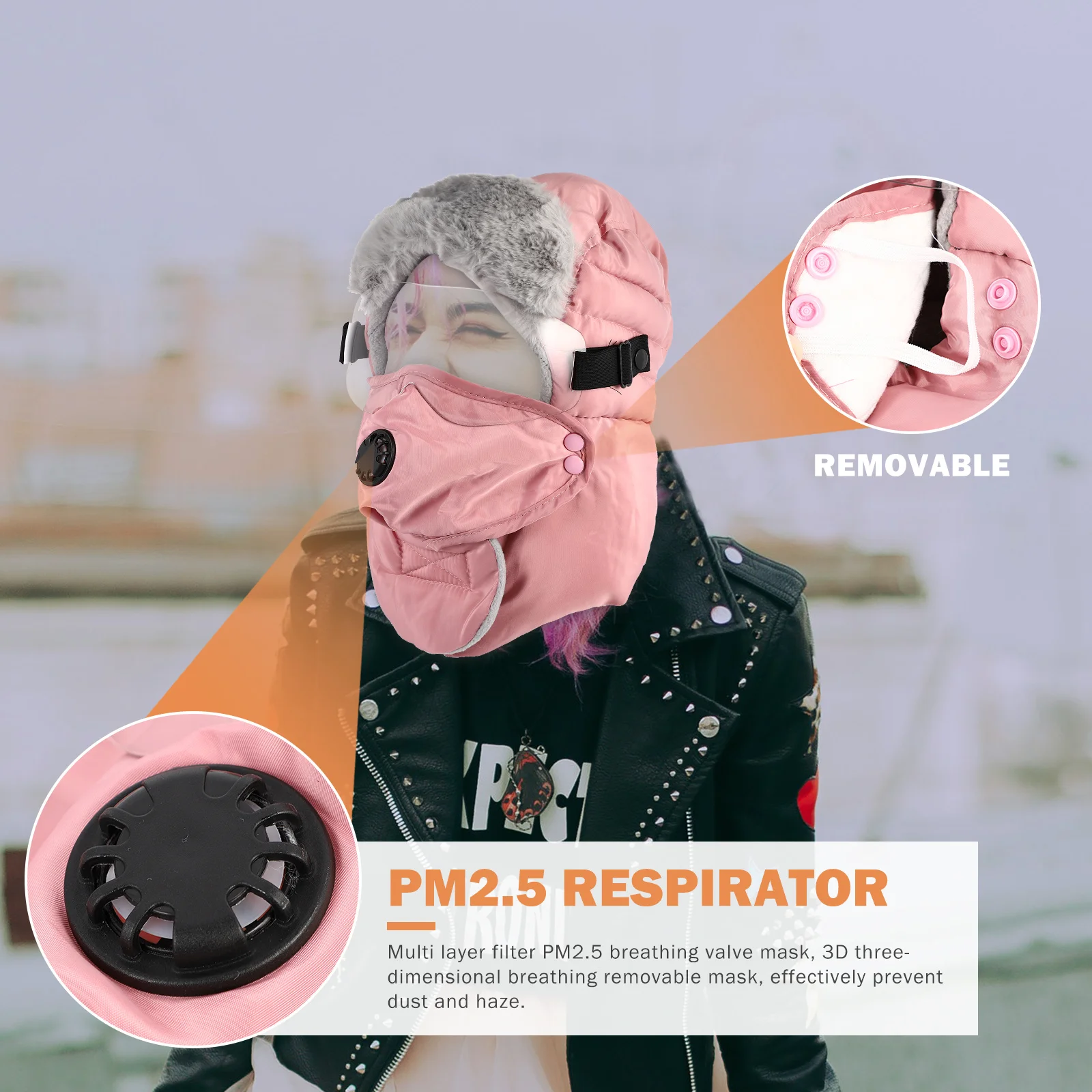 

1 set 1 Set Warm Cotton Winter Hat Windproof Protection Face Mask Neck Cover Ski Snowboard Hiking Camping Outdoor Goggles Cap