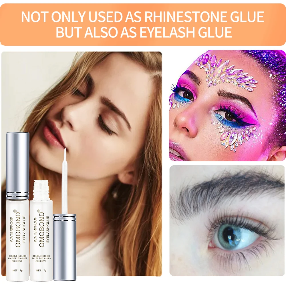 7g Eyelash Glue Waterproof Quick Dry Adhesive False Lash Glue Clear Rhinestones Makeup Fake Eyelashes Extension Glues Cosmetic