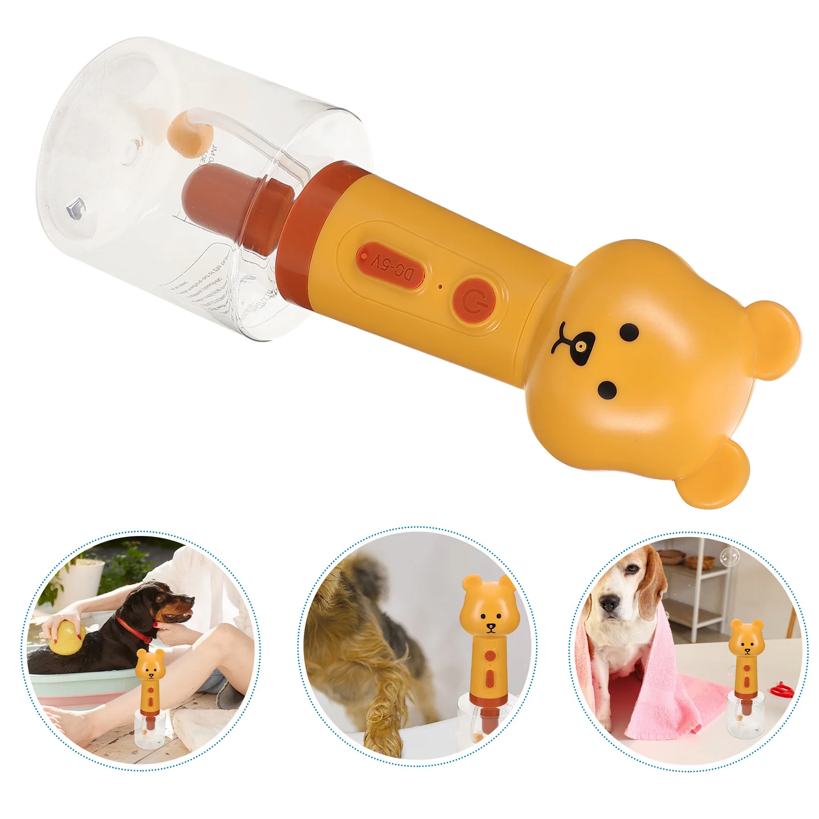 

Pet Bath Bubble Machine Automatic Rechargeable Foaming Shampoo Dispenser Quick Foam Maker Portable Handheld for Dogs Cats