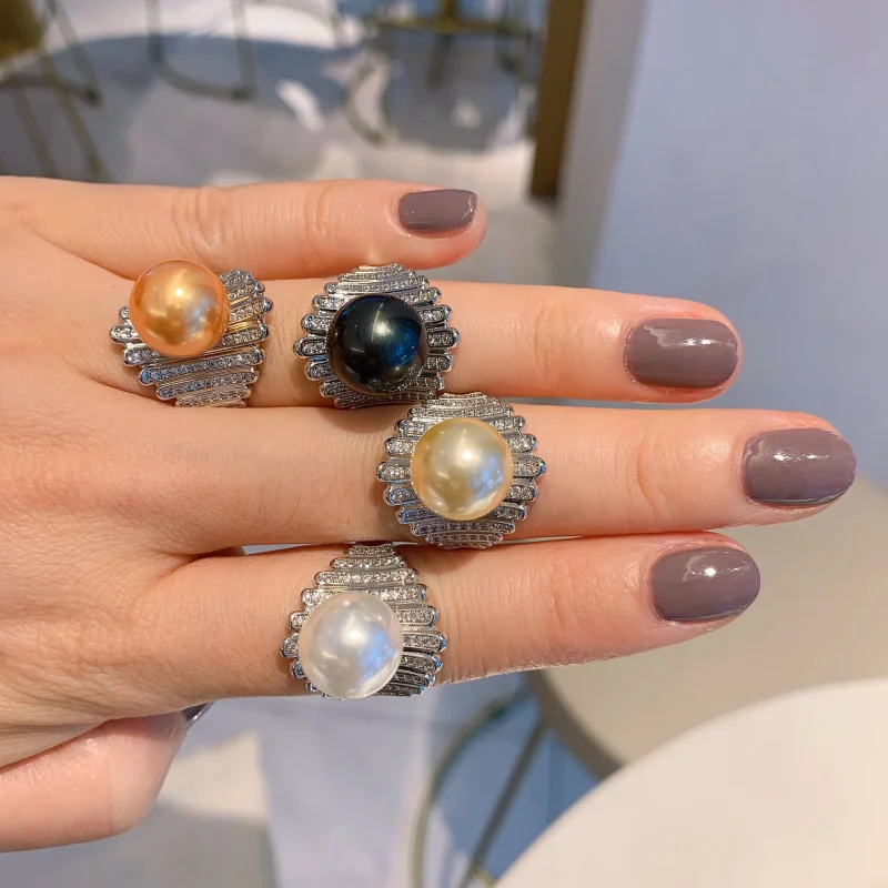 

Australian Mother-of-Pearl Pearl Women's Ring Fashion Creative Jewelry Adjustable Ring Wholesale