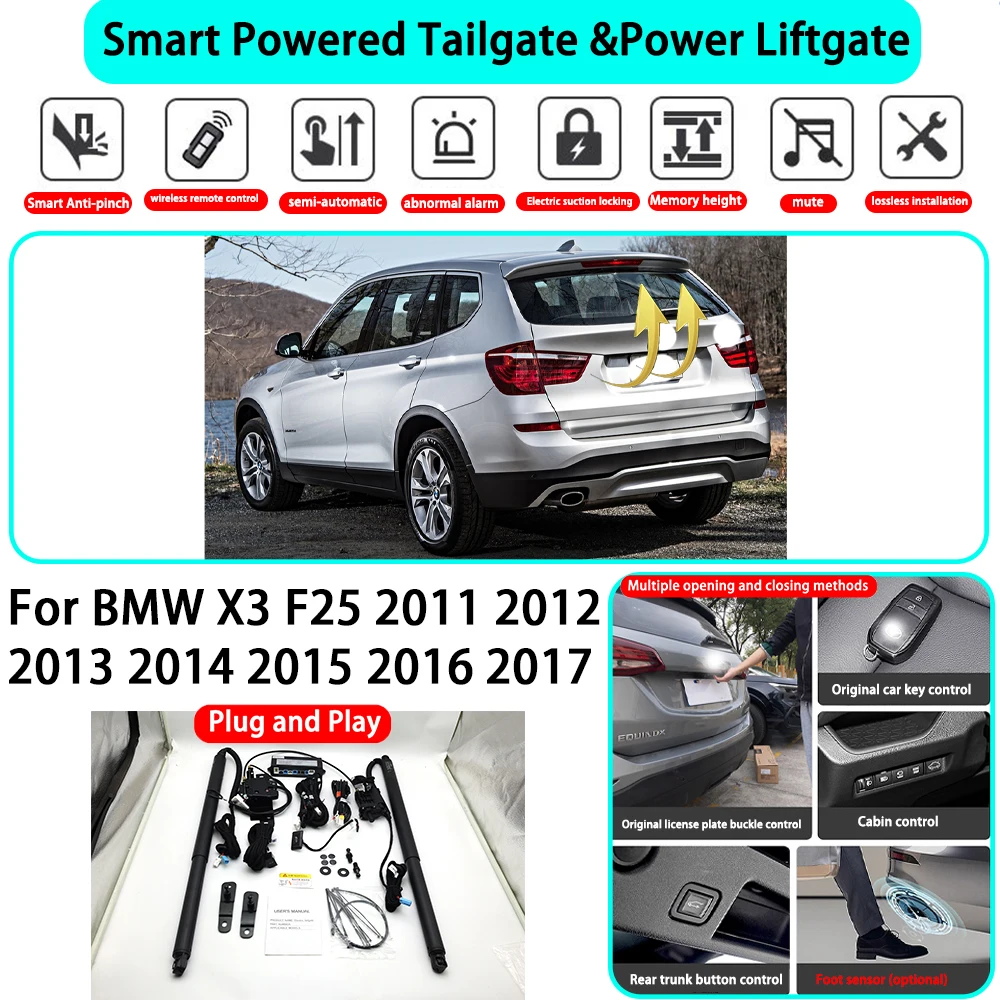 for BMW X3 F25 2011 2012 2013 2014 2015 2016 2017 Smart Automatic Powered Tailgate Electric Power Tailgate Lift Kit Key Close