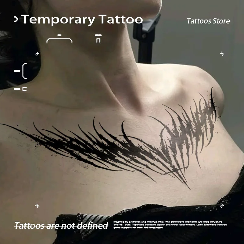 

Dark Succubus Herbal Juice Tattoo Sticker Temporary Tattoo Abdomen Waterproof Sexy Hot Girl Fake Tattoo Halloween Party Gift Y2K