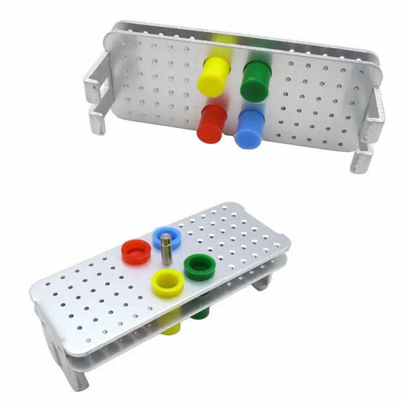 1Pc 72/60 Hole Dental Aluminium Autoclave Sterilizer Box  Dental Aluminium Endo Files Holder multicolored Box Dental Tools