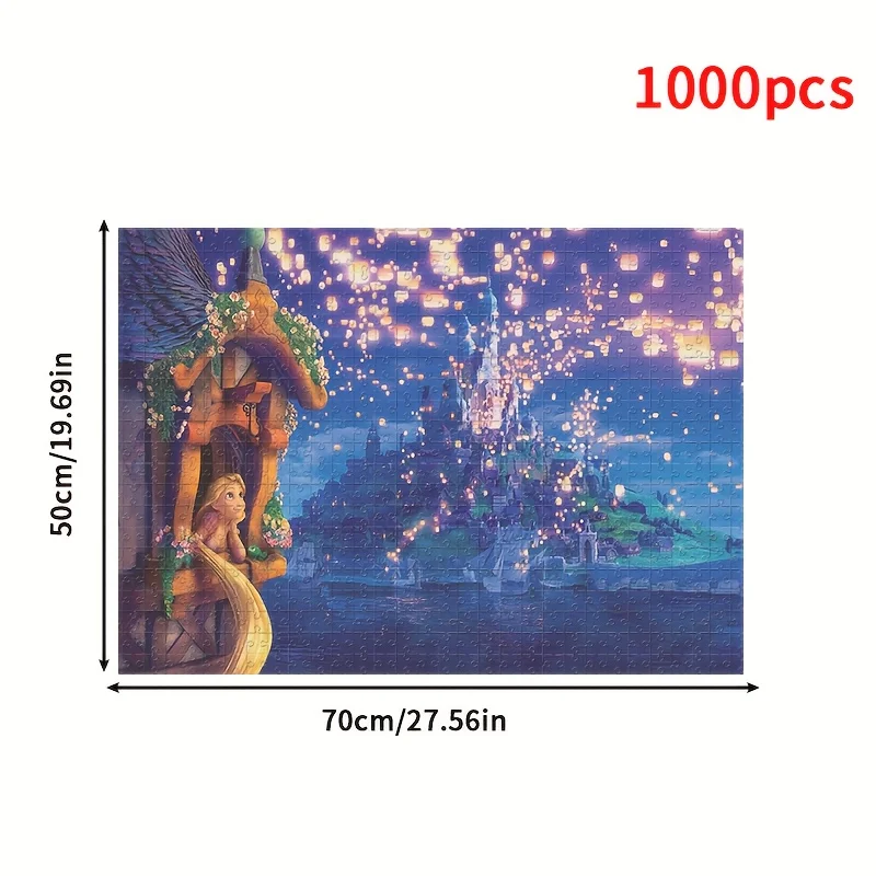 1000 قطعة ألغاز مناسبة للبالغين - لعبة تحدي قابلة للتركيب على الحائط مع قطع من الورق المقوى السميك، بدون خياطة - غرفة دي