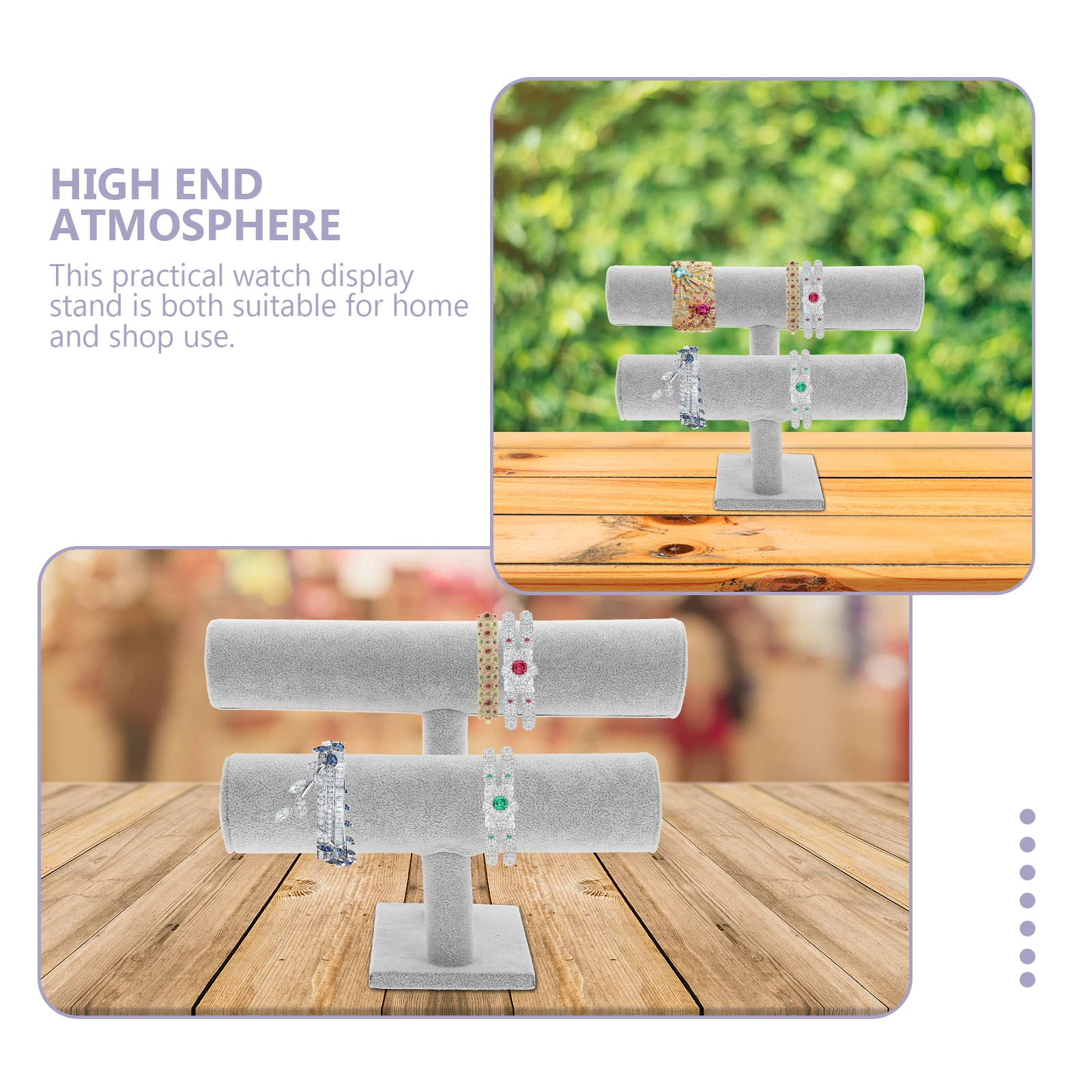 

Bracelet Display Stand Double Layer Holder for Necklace Retail Stores Jewelry Rack Stands