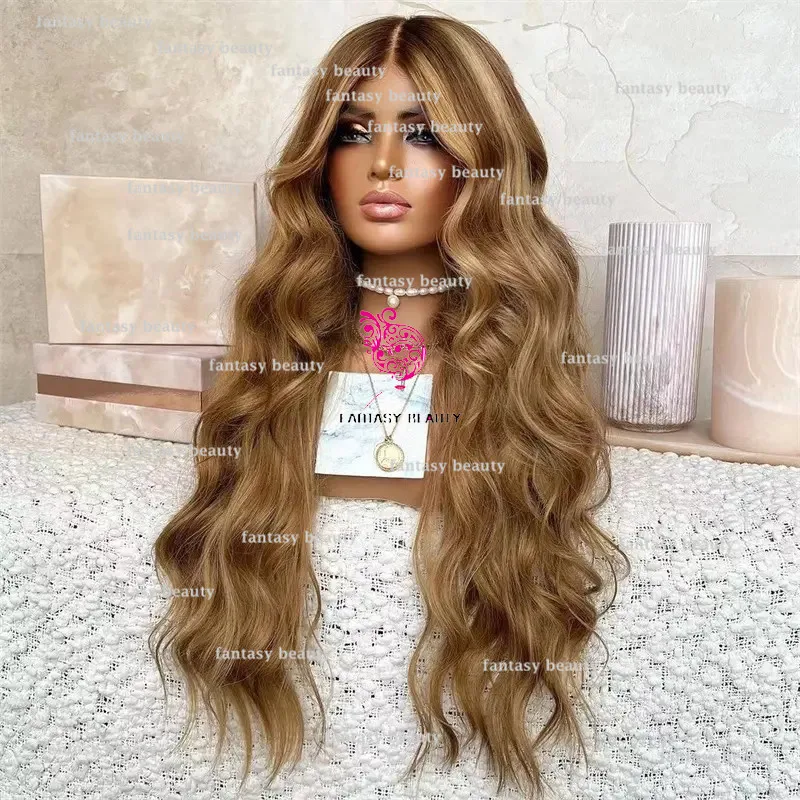 Highlights Light Brown High density Lace wig for women Loose Porremi Hair 13x6 lace Front wig for Women Light Brown HD lace wig