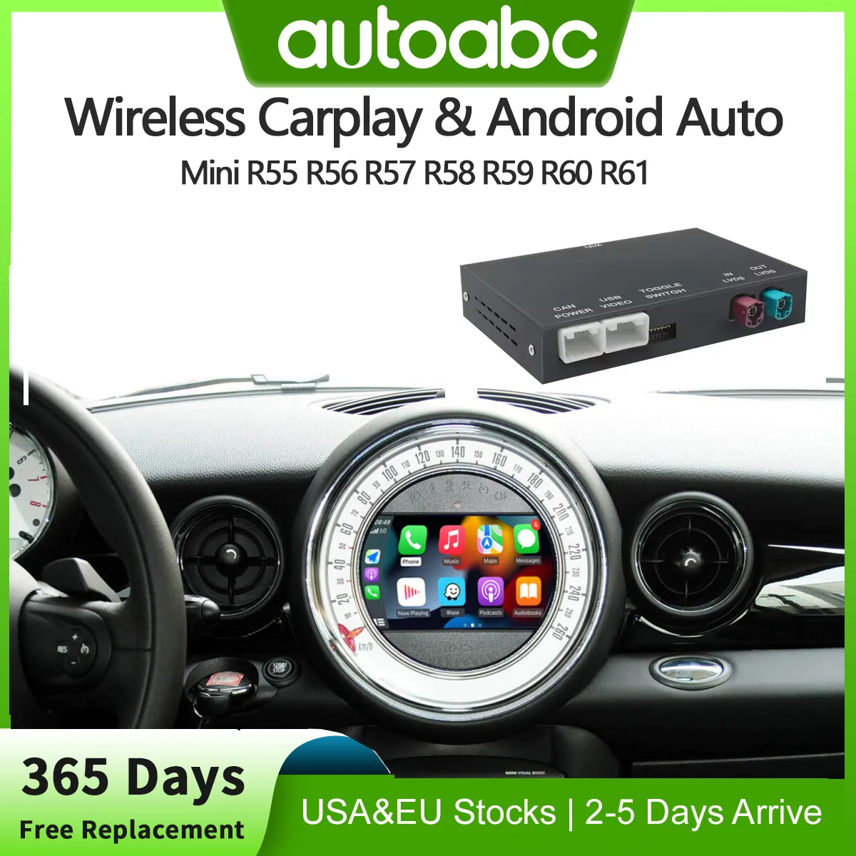 2025 NEW Wireless CarPlay Android Mirror For Mini CIC R55 R56 R57 R58 R59 R60 R61 Hardtop Countryman Cooper Clubman