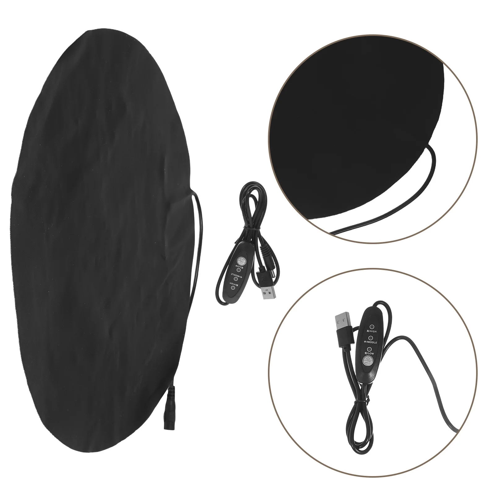 

Electric Pet Warming Mat USB Heated Pad for Cats Dogs Adjustable Heat Compact Design for Indoor Outdoor Use Black