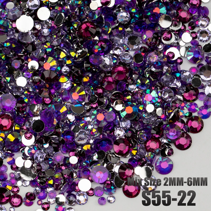 VDD 30/100g Neue Mischgröße 2-6mm Harz-Strasssteine Kristallfarbe AB Flache Rückseite für DIY-Bastelarbeiten, Nagelkunst-Dekorationen, Großhandel – Detail 27