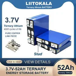 Liitokala 3.7V 52Ah battery pack 52000mAh Ternary lithium battery for 12V 24V Motorcycle Car motor batteries modification Stud