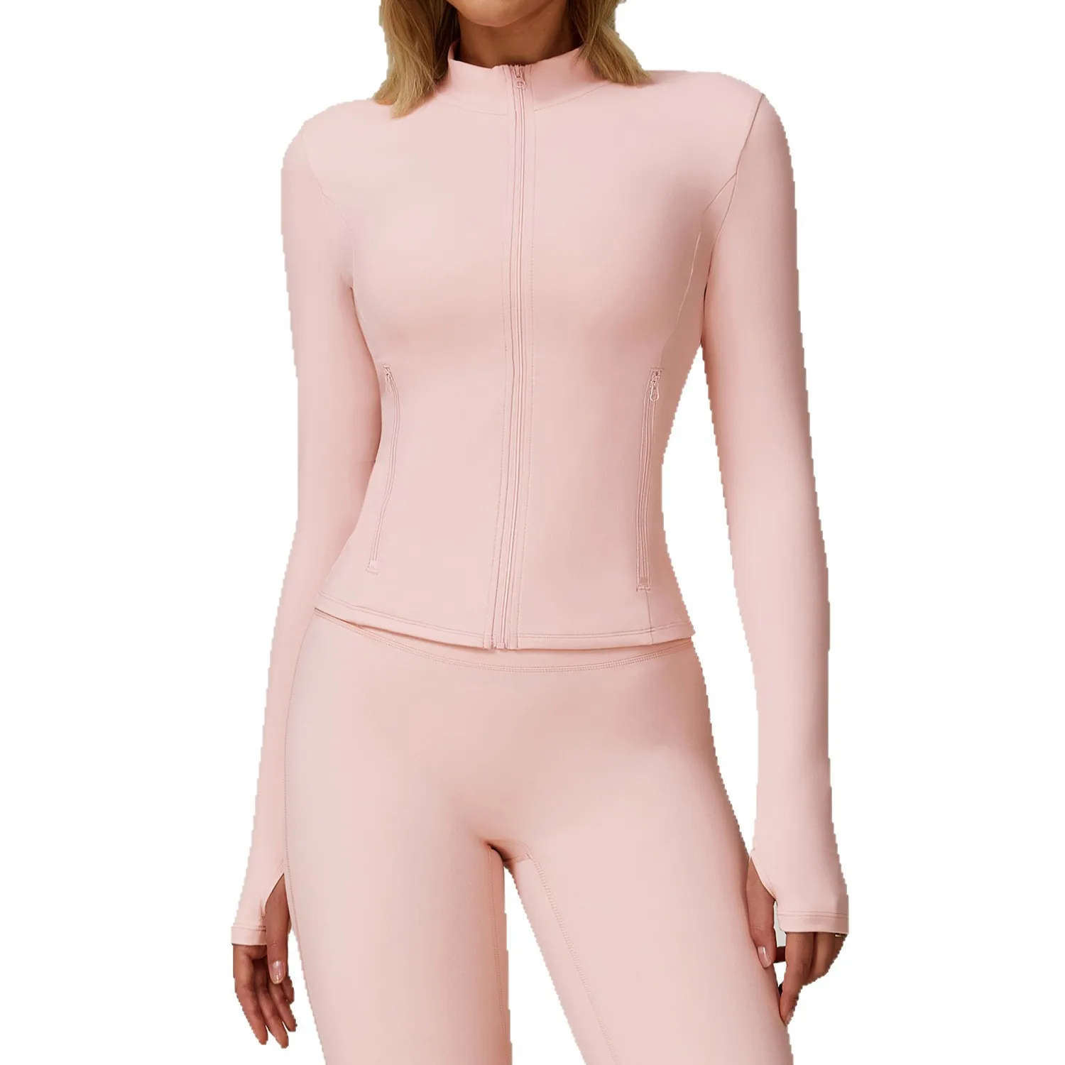 

Maxdutti Zipper Long Sleeved Quick Drying Yoga Suit Jacket Outdoor Casual Top Running Sports Fitness Suit