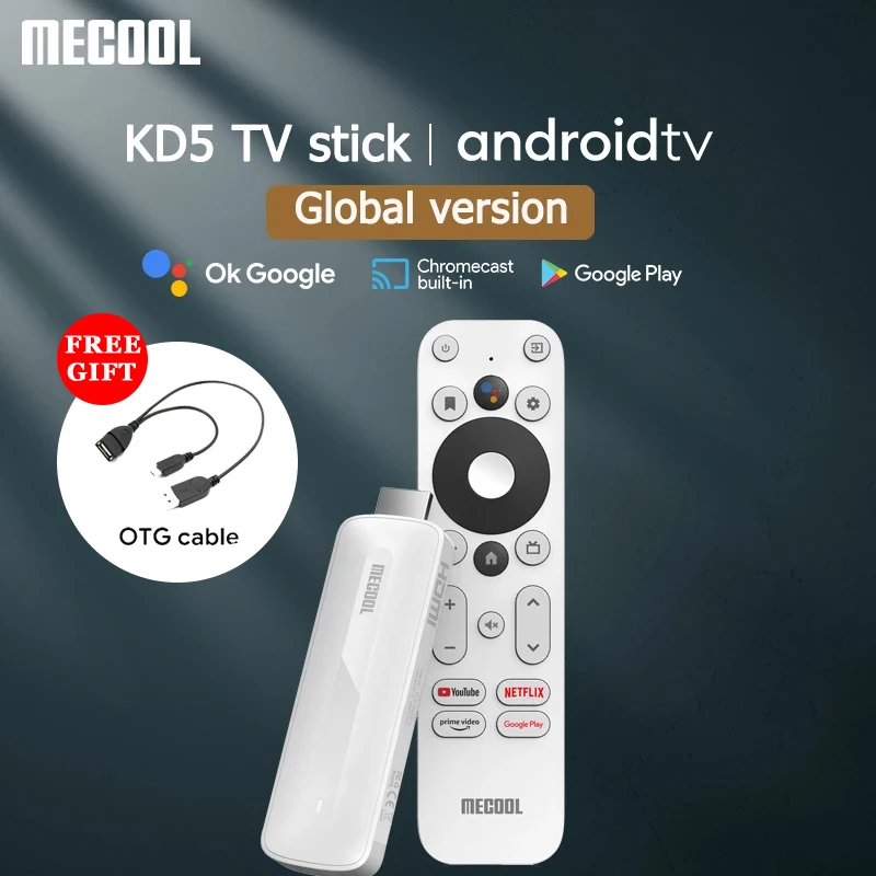 Mecool KD5 Android 11 TV Stick HDR10 smart TV box 1GB 8GB WiFi 2.4G/5G mini Streaming Media player BT5.0 TV Dongle