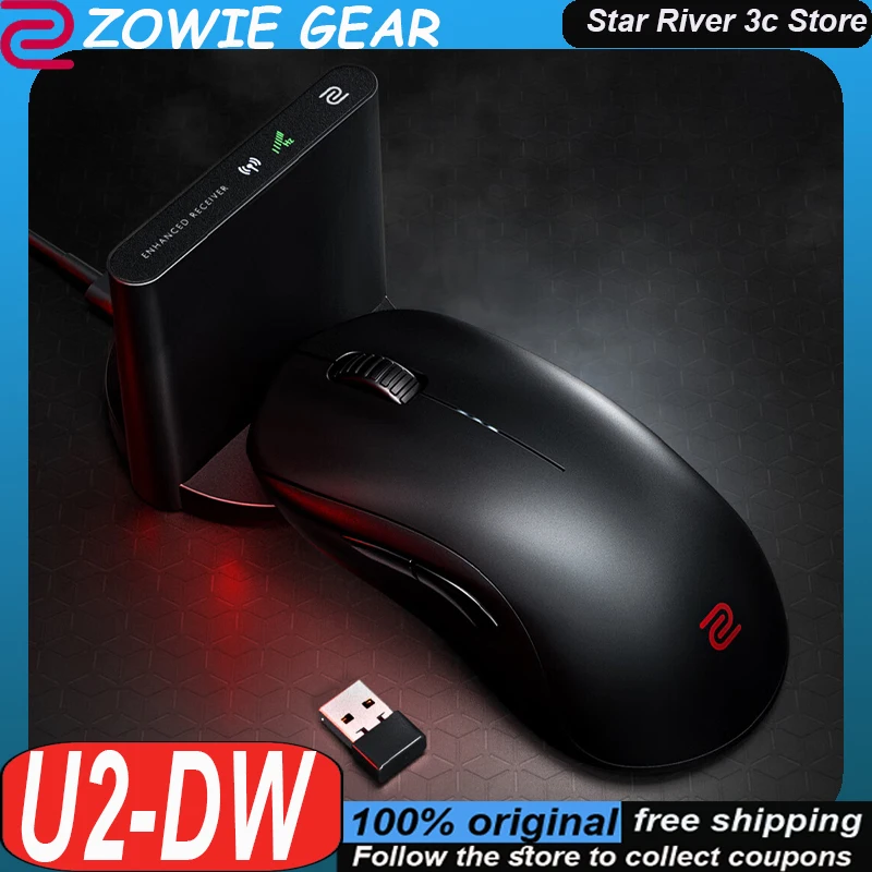 ZOWIE GEAR U2-DW Wireless Mouse 2k/4k Paw3950 Sensor Drive Free Design Ergonomics Low Latency Laptop Customized Gaming Mouse