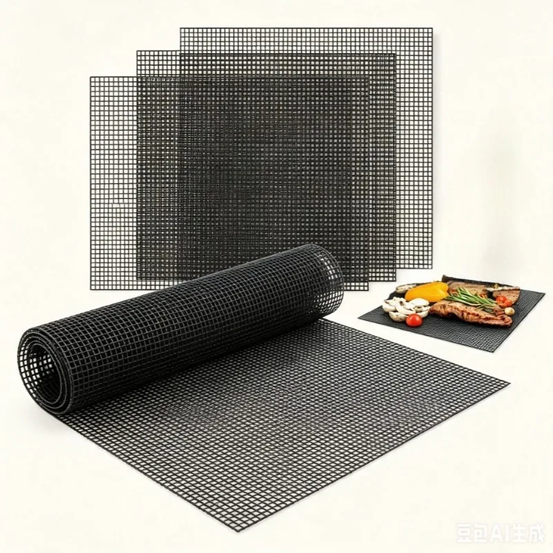 Grill Mesh Mat Set of 5, Reusable BBQ Non-stick Barbecue Grilling Net Mat for Outdoor Works on Gas, Charcoal, Pellet Grill