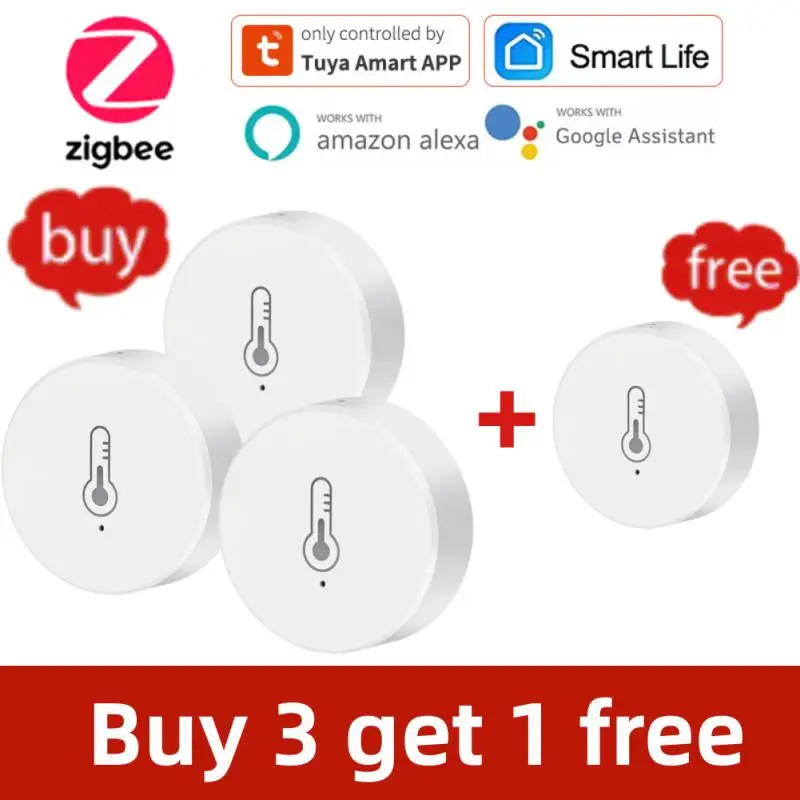 

Tuya Zigbee Temperature And Humidity Sensor Whole House Smart Home Linkage Wireless Temperature And Humidity Sensor White