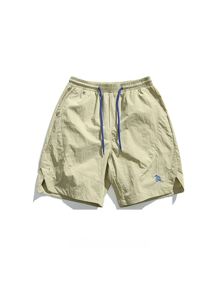 

Outdoor Workwear orts for Men Qui Dry Sports Embroidery Loose Fit Casual Straight Leg Five-Quarter Length Youth Summer Fa...