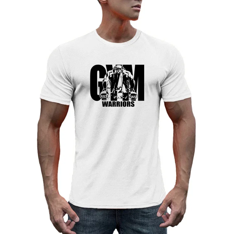 Gym Bodybuilding Laufen Sport Training Shirts Sommer Atmungsaktives Mesh Schnell Trocknend Tops männer Casual Fitness Kurzarm T-shirts