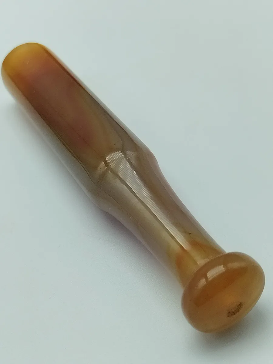 Chinese Hand Carved 100% Natural Red Agate Cigarette Filter Pipe Gift L 105mm