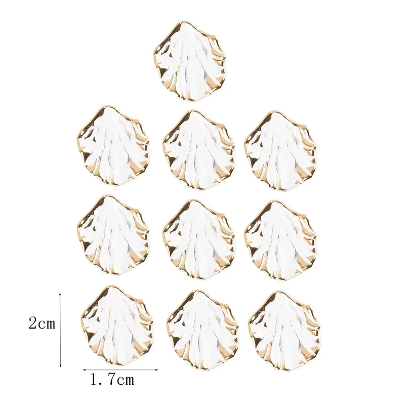 20Pcs Gold Farbe Transparent Blatt Acryl Charms Perlen Mode Diy Halskette Ohrringe Frauen Schmuck Zubehör