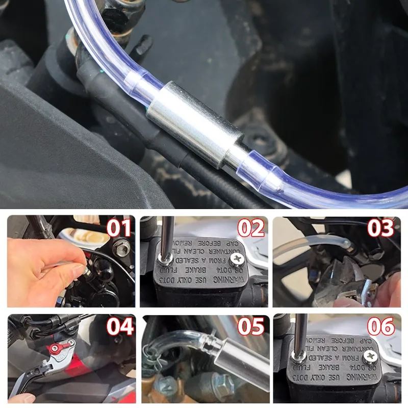 Automotive Clutch Brake Bleeder Hose Check Valve Hose Bleeder Tool Replacement Adapter Kit Check Valve Lockable Bleeder