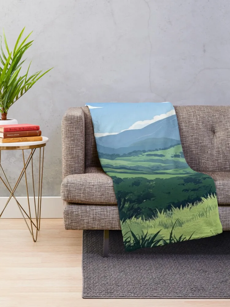 Congo landscape Anime style Throw Blanket Travel Decorative Sofa Blankets