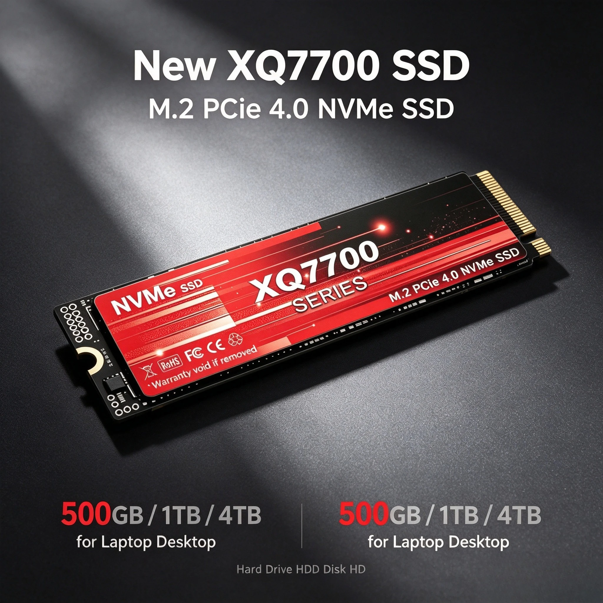 XQ7700 2TB 4TB SSD M.2 NVMe Internal Solid State Drive High Speed 7300MB/s PCIe 4.0 Gaming Drive Works for  Laptop PC Hard Disk