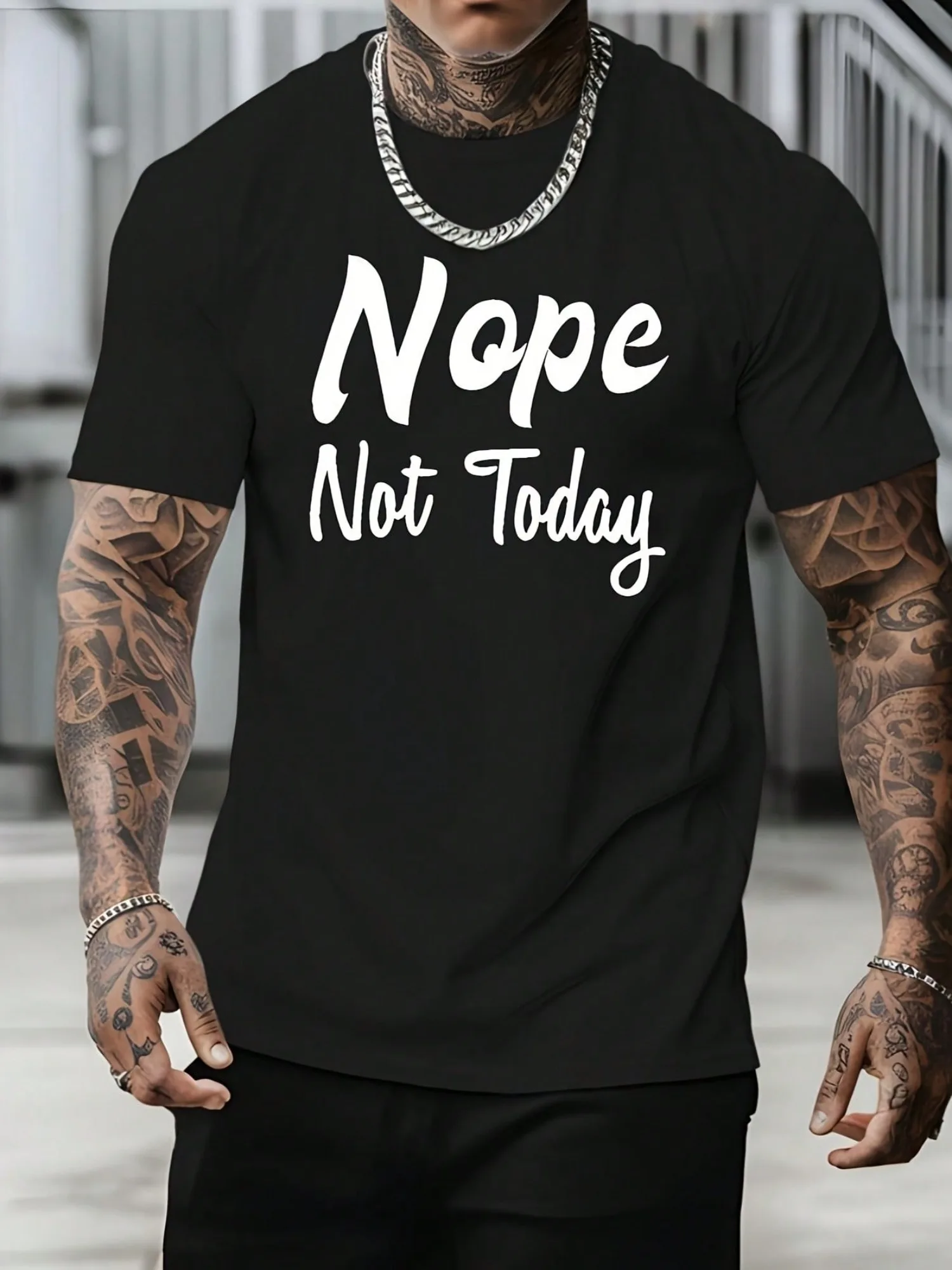 

Nope Not Today 1pcs Casual Sports Short Sleeved T-Shirt Shorts Breathable Versatile Stylish Suit Spring Summer Fashion