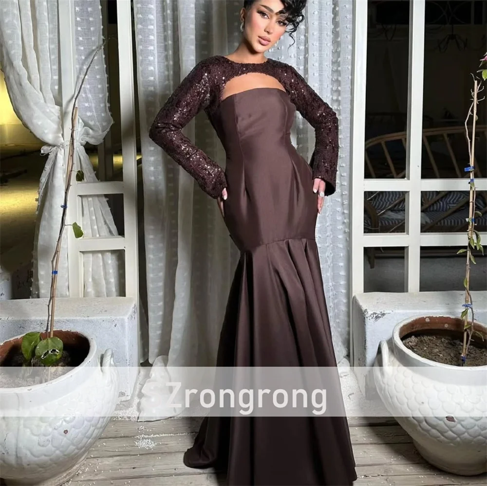 Vestido verde largo modesto cuello barco satén vestido de noche sin espalda para novia vestido de fiesta largo con capa desmontable personalizado