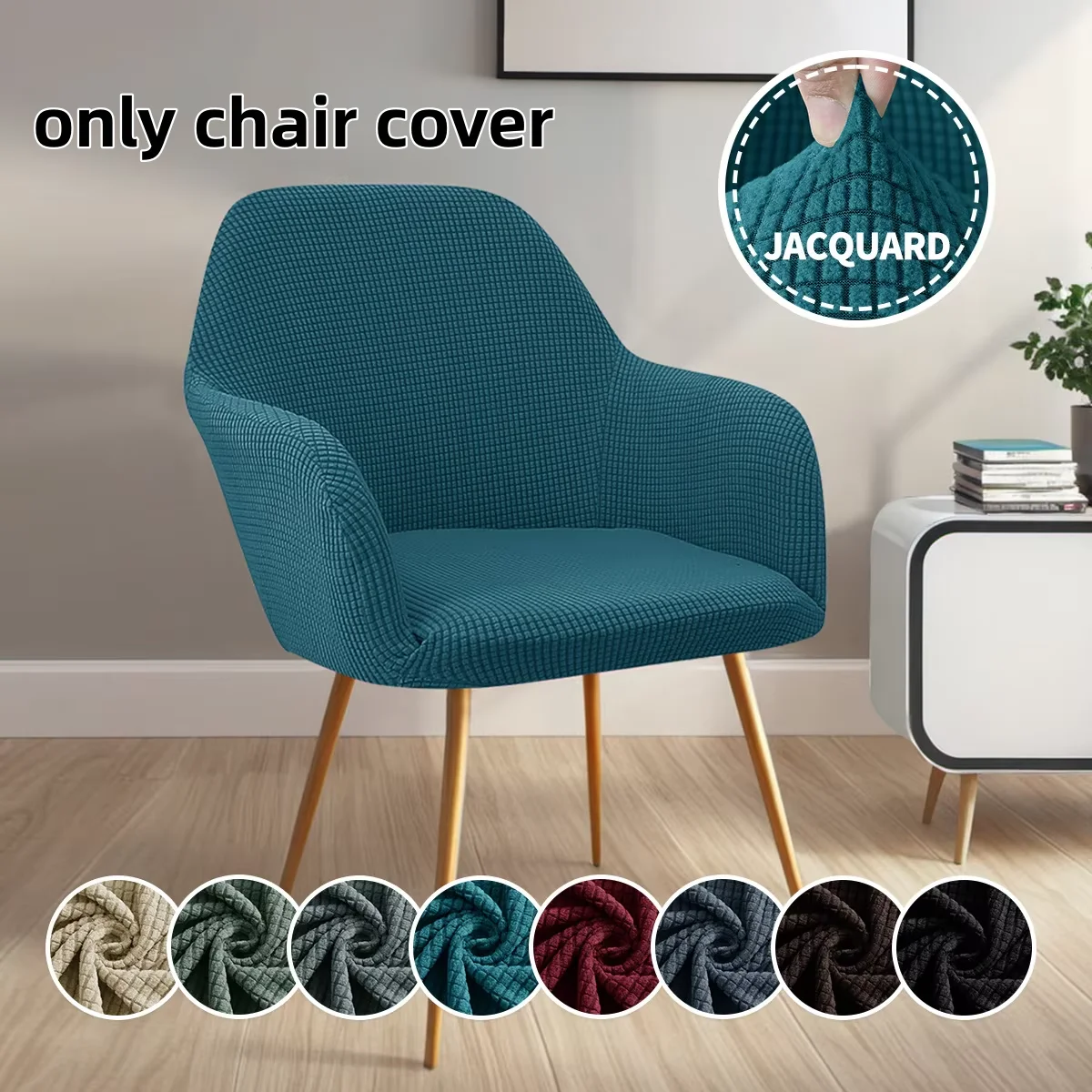 1PC Polar Fleece Hohe Sessel Abdeckung Stretch Spandex Esszimmer Stuhl Schonbezug Elastische Abnehmbare Sitz Schutz Fall für Living Roo