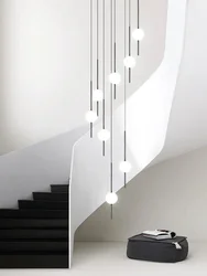 Living Room Modern LED Lighting Staircase Pendant Lamp High-rise Droplight Villa Stair Chandelier Duplex Building Hanging Lights