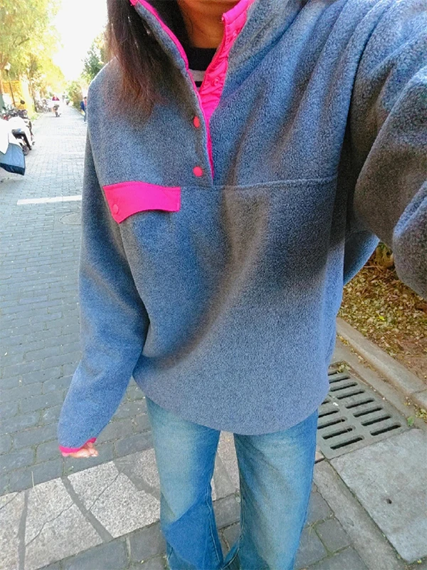 

Мужская зимняя толстовка American Color Blo Fce Jaet с капюшоном, на флисовой подкладке, для активного отдыха, утепленная, с воротником Хенли