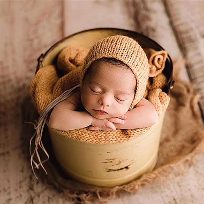 Photography Baby Props Baby Shoot Studio Accessori Retro Iron Bucket Photo Props Baby Newborn Photography Prop Newborn Backdrop