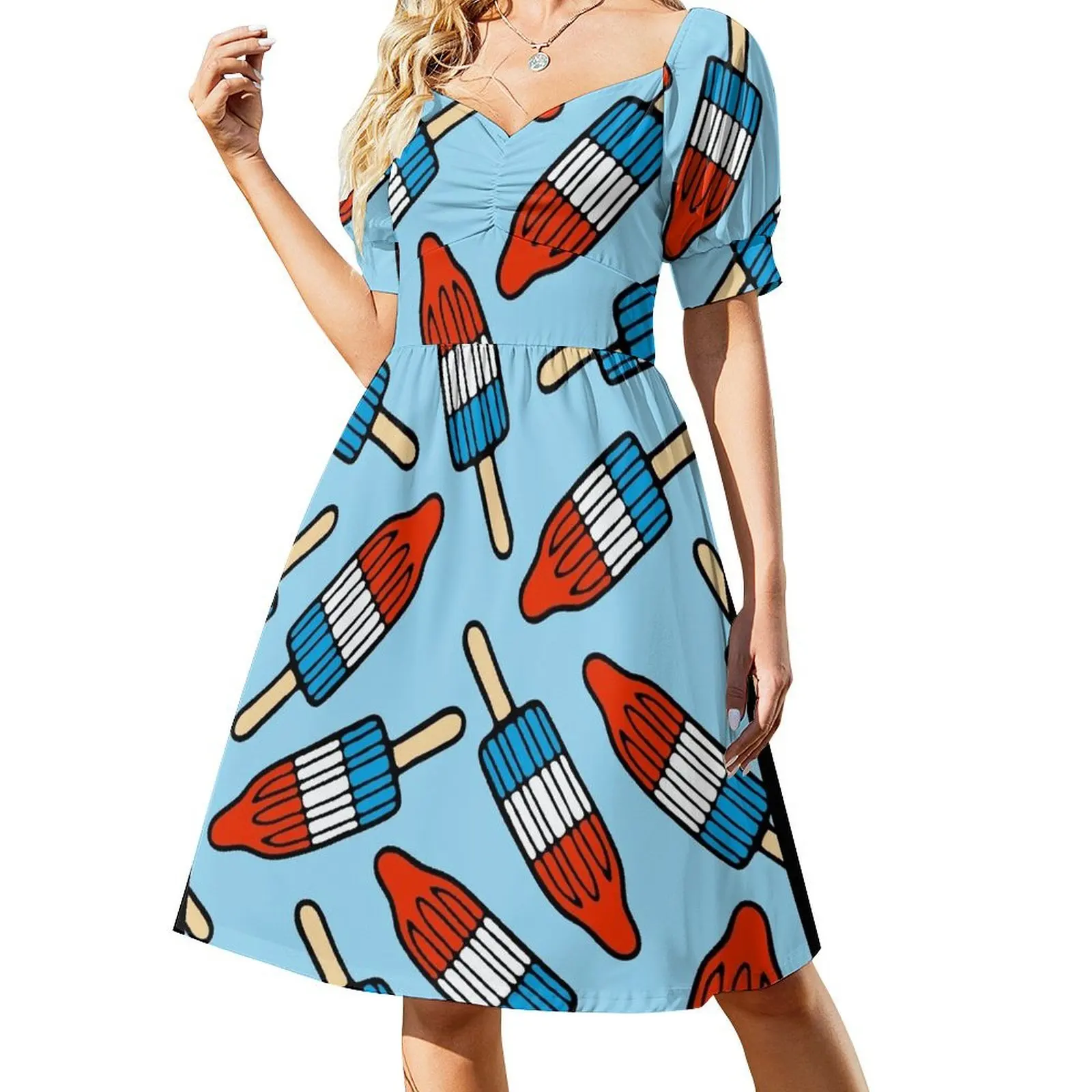 

Rocket Popsicle Pattern Short Sleeved Dress beach dresses Dresses gala beach dress Dress