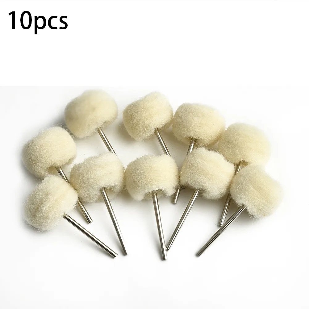 

10pcs 2.35mm Shank Wool Polishing Wheel Brush Buffing Rust Removal Grinder Head Carving Drill Rotary Tool Accessories