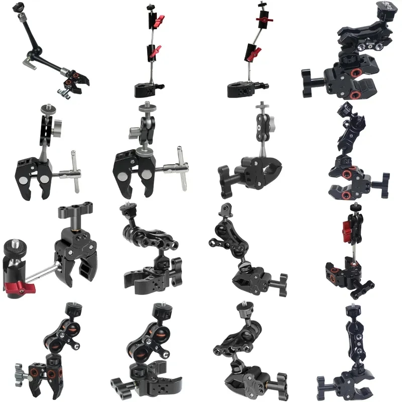 FEICHAO Magic Arm Super Clamp Crab Ball Head Arm for DSLR SLR Camera Pole Fixing Mount Clip for Gopro 13 12 for Canon/Nikon/Sony