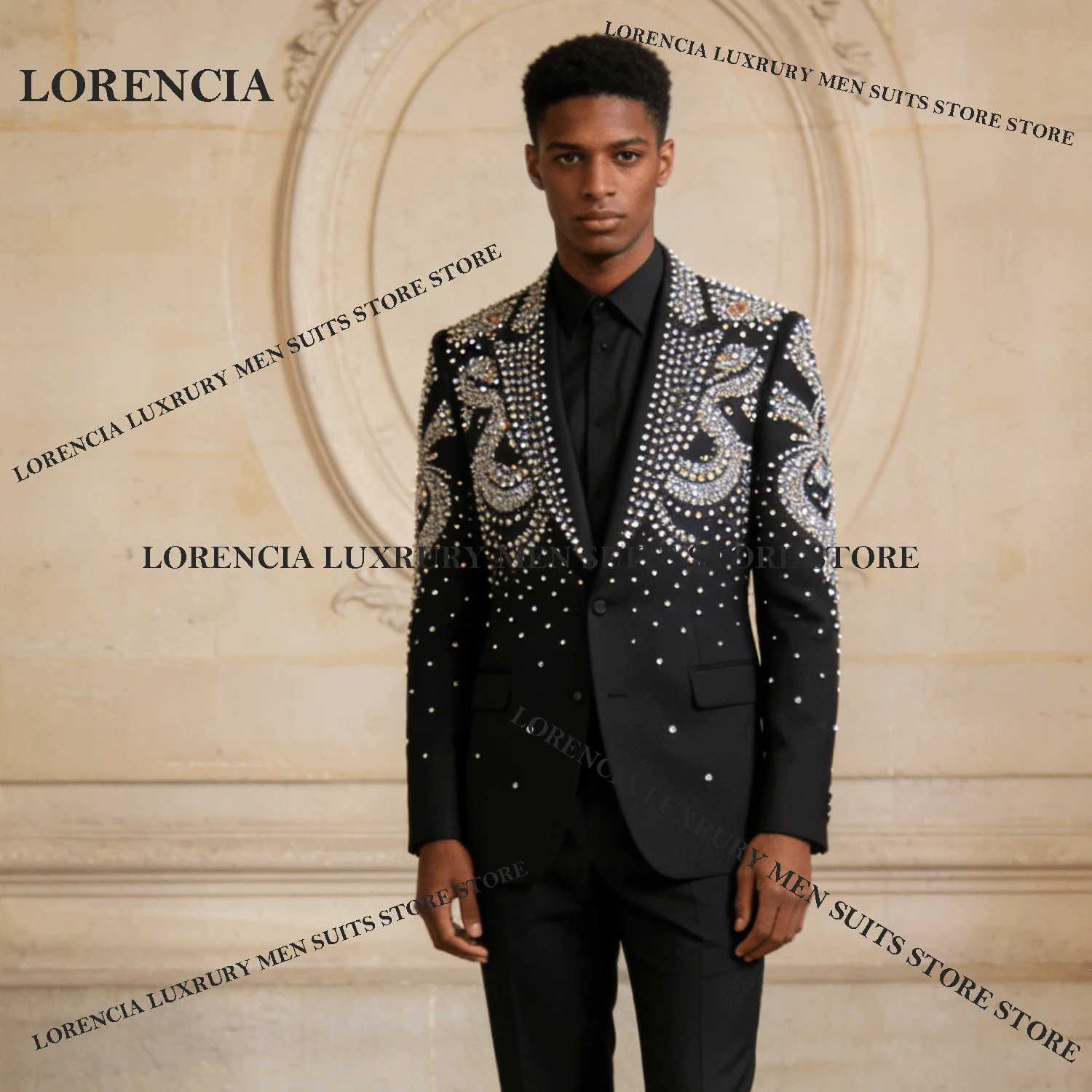 

Handsome Men Diamond Design Suits Fashion Wedding Customized Luxury Tuxedos Slim Ropa hombre 3 Pieces Sets Groom Male Blazers