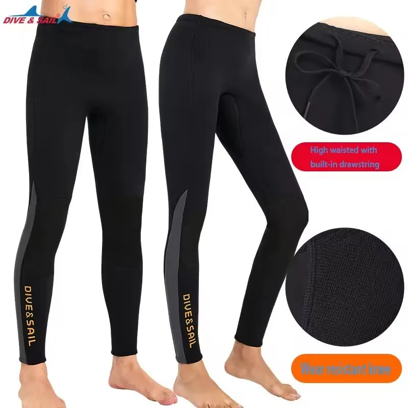 Mens Womens 3MM Neoprene Wetsuit Pants Thickened Split Couple Trousers For Scuba Snorkeling Diving Cold-proof Warm Diving Pants